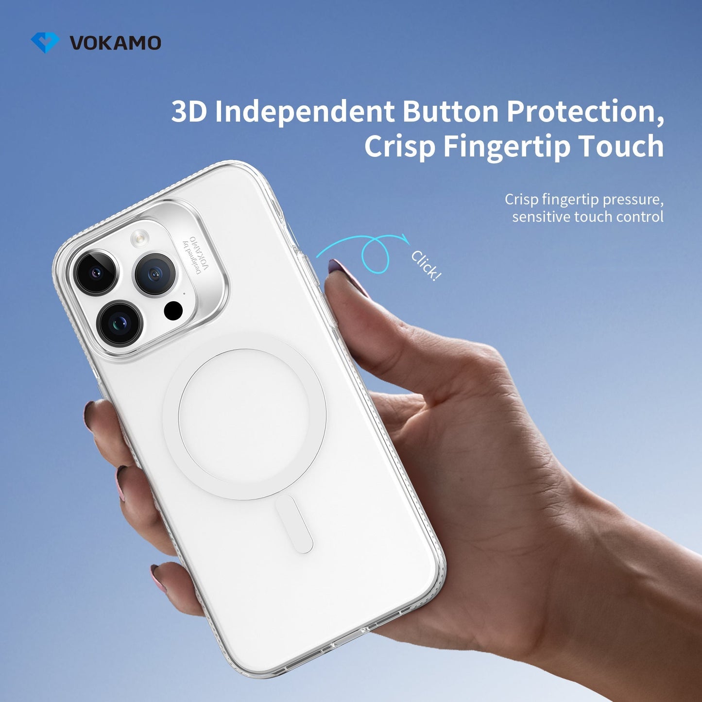 VOKAMO Clear Shockproof Magnetic Case For iPhone 15 Pro Max 15 Pro iPhone 15 Case - VOKAMO