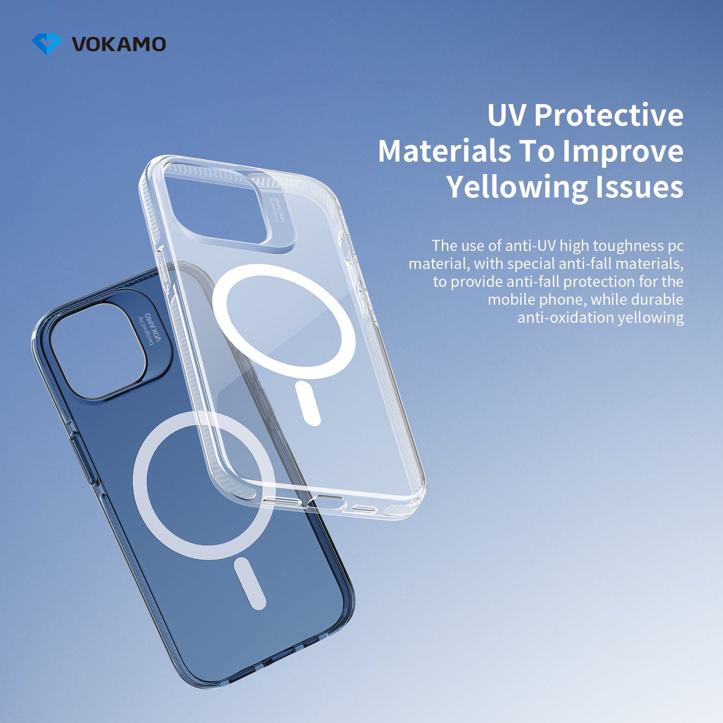 VOKAMO Clear Shockproof Magnetic Case For iPhone 15 Pro Max 15 Pro iPhone 15 Case - VOKAMO