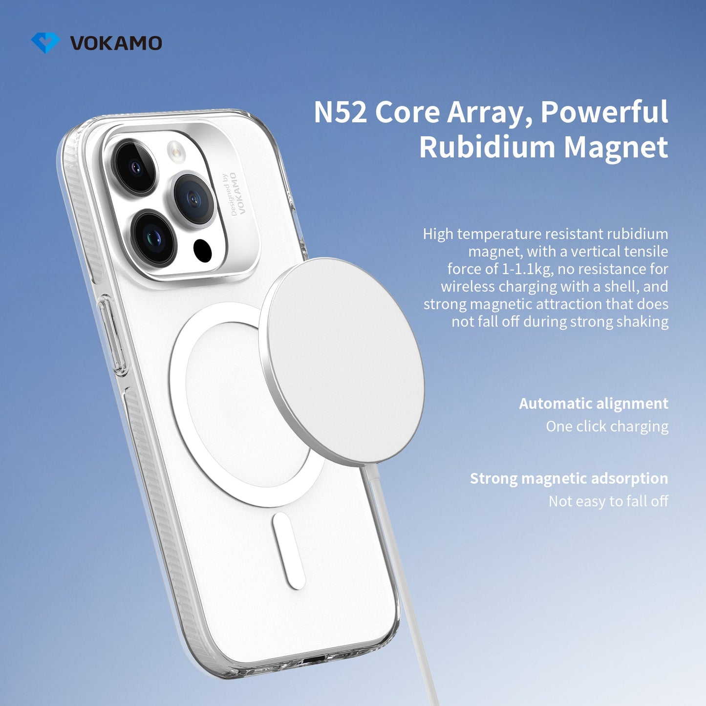 VOKAMO Clear Shockproof Magnetic Case For iPhone 15 Pro Max 15 Pro iPhone 15 Case - VOKAMO