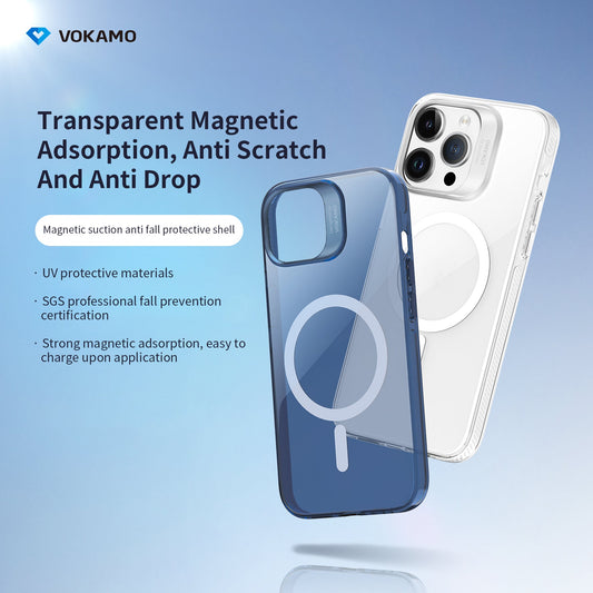 VOKAMO Clear Shockproof Magnetic Case For iPhone 15 Pro Max 15 Pro iPhone 15 Case - VOKAMO