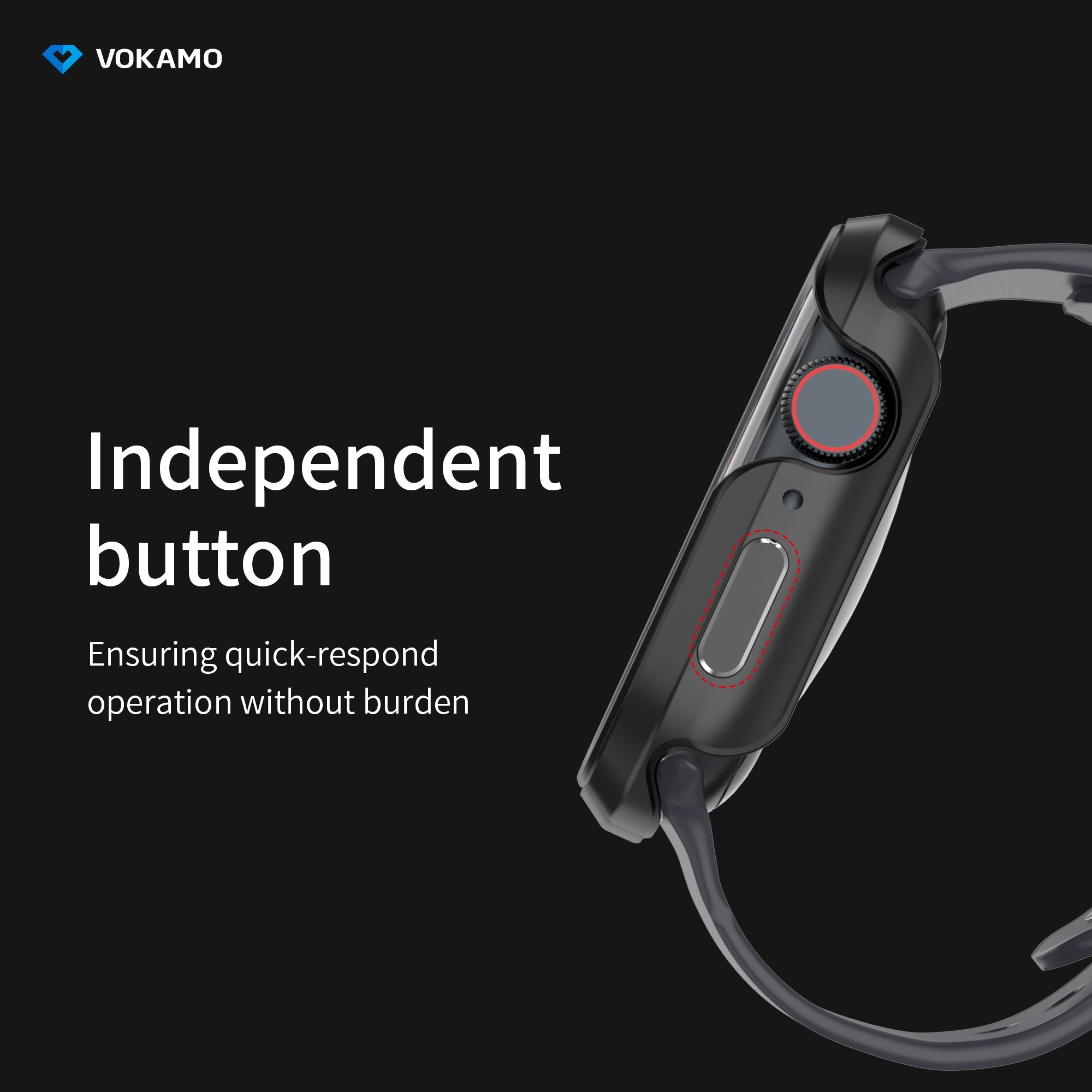 VOKAMO Defense Bumper case for Apple Watch 45MM 41MM[No Screen Protector] - VOKAMO