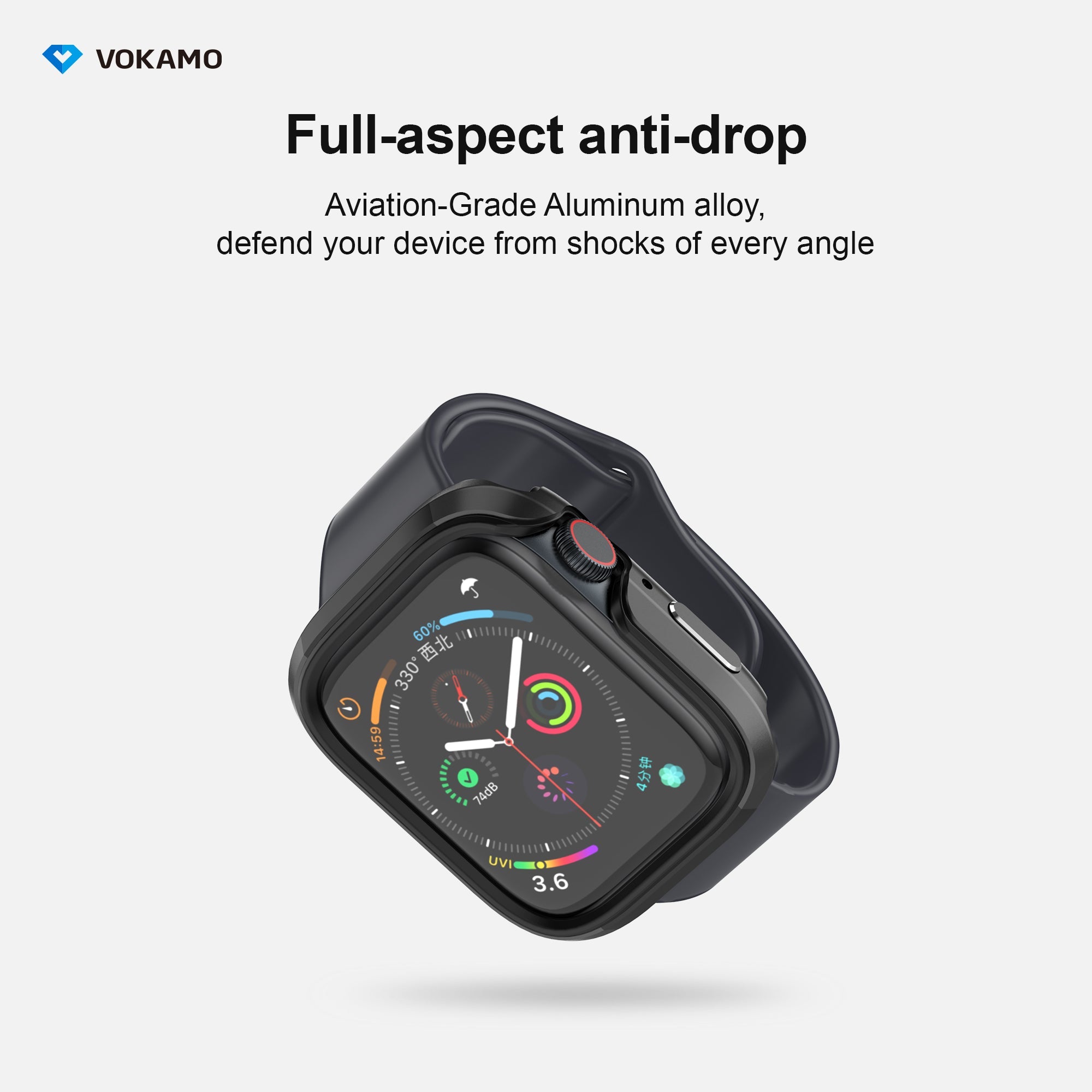 VOKAMO Defense Bumper case for Apple Watch 45MM 41MM[No Screen Protector] - VOKAMO