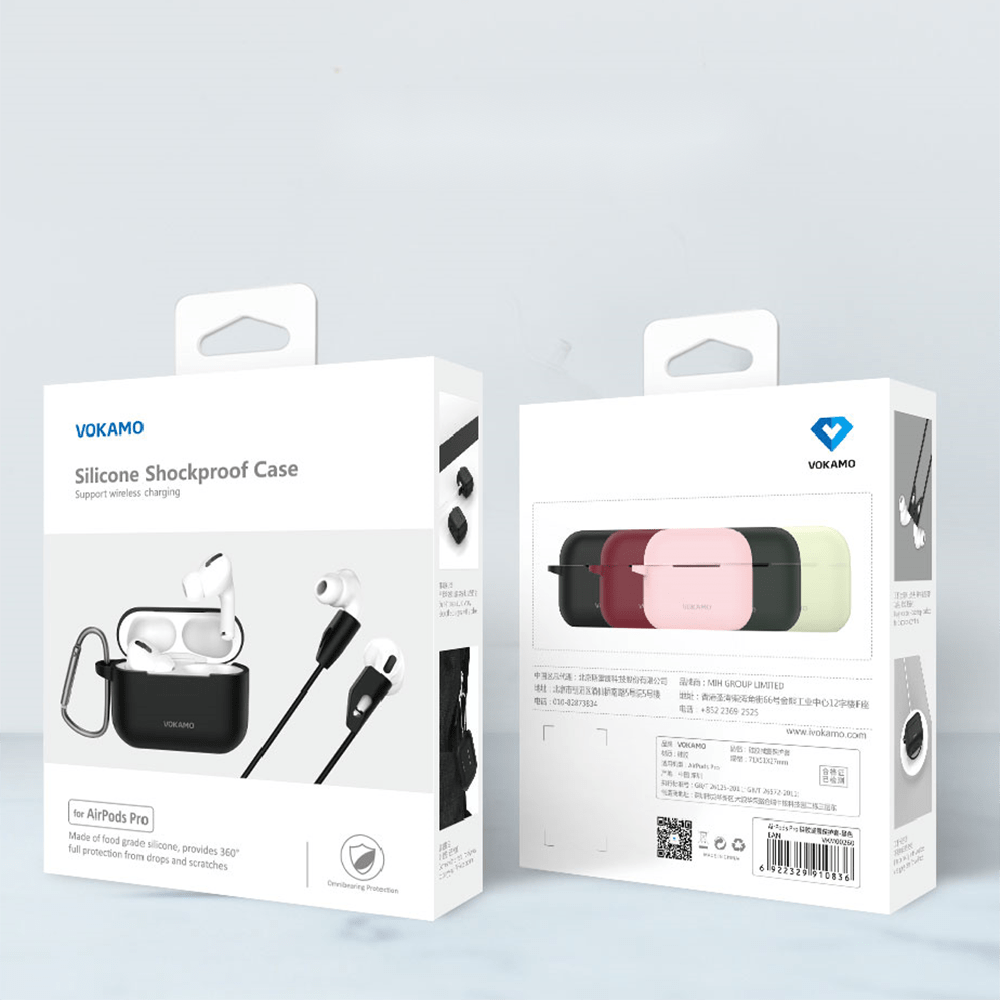 VOKAMO Designed for AirPods Pro Case,Soft Skin Friendly Liquid Silicone Case Cover - VOKAMO
