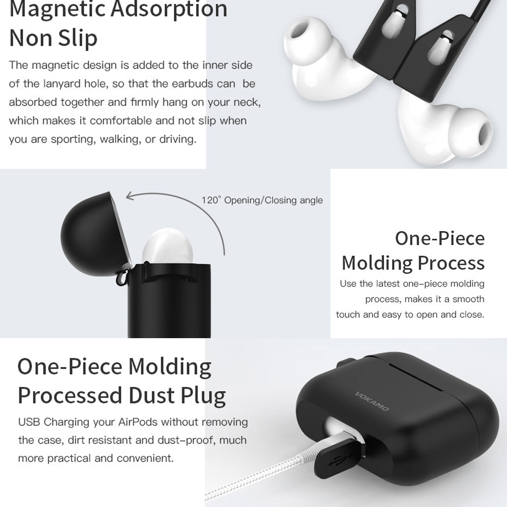 VOKAMO Designed for AirPods Pro Case,Soft Skin Friendly Liquid Silicone Case Cover - VOKAMO