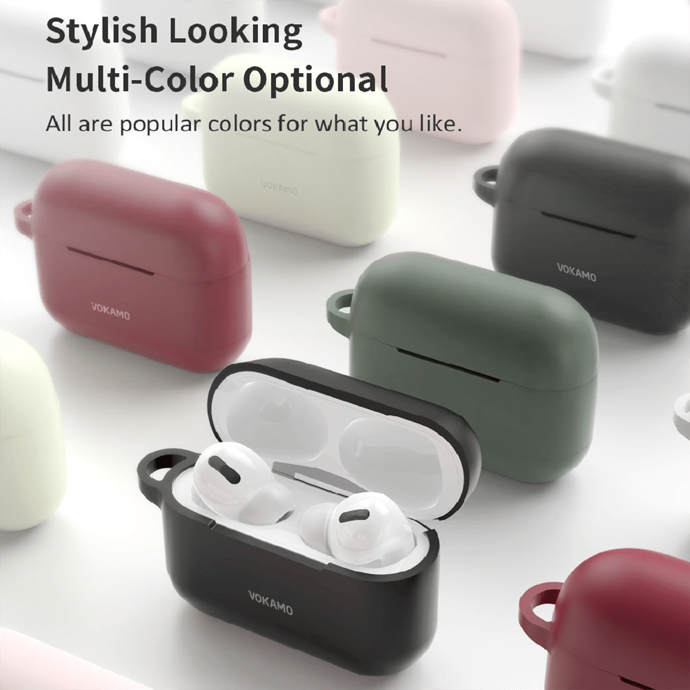 VOKAMO Designed for AirPods Pro Case,Soft Skin Friendly Liquid Silicone Case Cover - VOKAMO