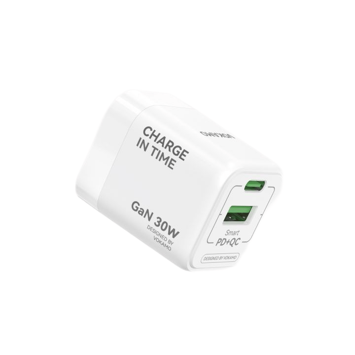 VOKAMO GaN 30W USB - C+USB - A 2 - Port Wall Charger USB C Fast Charger - VOKAMO