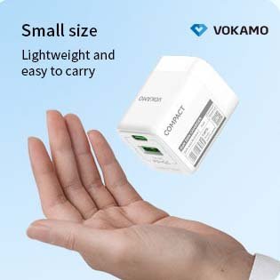 VOKAMO GaN 30W USB - C+USB - A 2 - Port Wall Charger USB C Fast Charger - VOKAMO