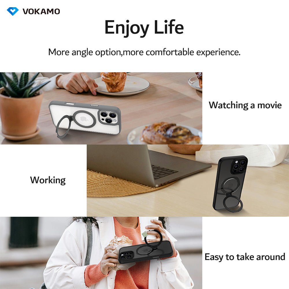 VOKAMO Hard - Shell Case for iPhone 16 Pro Max with MagSafe Kickstand,iPhone 16 Magnetic Case with Stand - VOKAMO