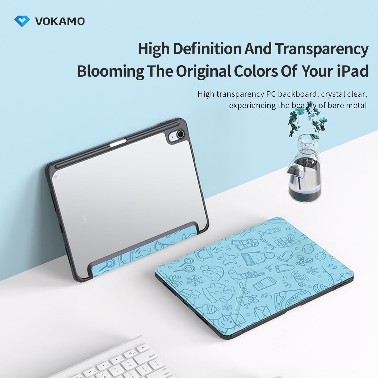VOKAMO iPad Stand Case for iPad 10.9 " (2022) Tablet Stand Case Cover with Pencil Holder for iPad 10th Case - VOKAMO