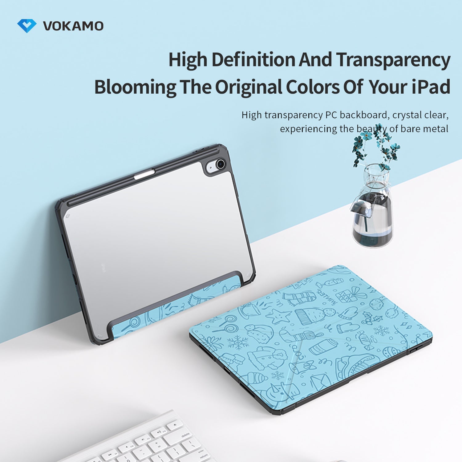 VOKAMO iPad Stand Case for iPad 10.9 " (2022) Tablet Stand Case Cover with Pencil Holder for iPad 10th Case - VOKAMO