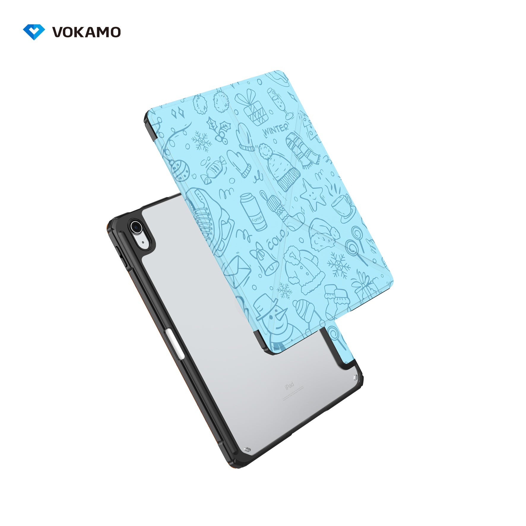 VOKAMO iPad Stand Case for iPad 10.9 " (2022) Tablet Stand Case Cover with Pencil Holder for iPad 10th Case - VOKAMO