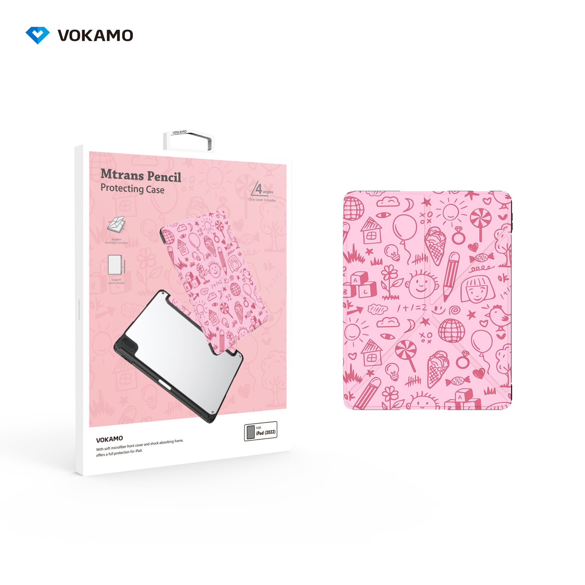 VOKAMO iPad Stand Case for iPad 10.9 " (2022) Tablet Stand Case Cover with Pencil Holder for iPad 10th Case - VOKAMO
