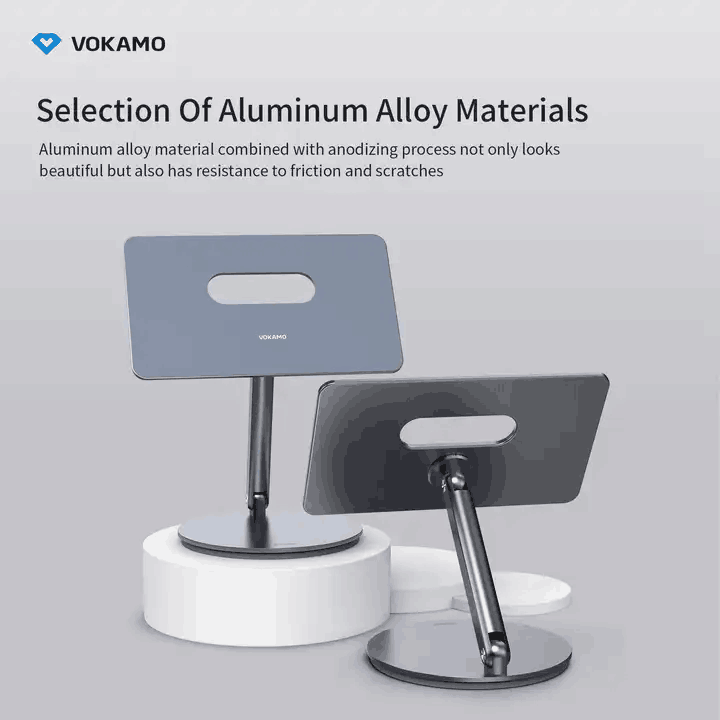 VOKAMO Magnetic iPad Stand 360° Rotating Base Foldable Alloy Tablet Holder Designed For iPad Pro iPad Air - VOKAMO