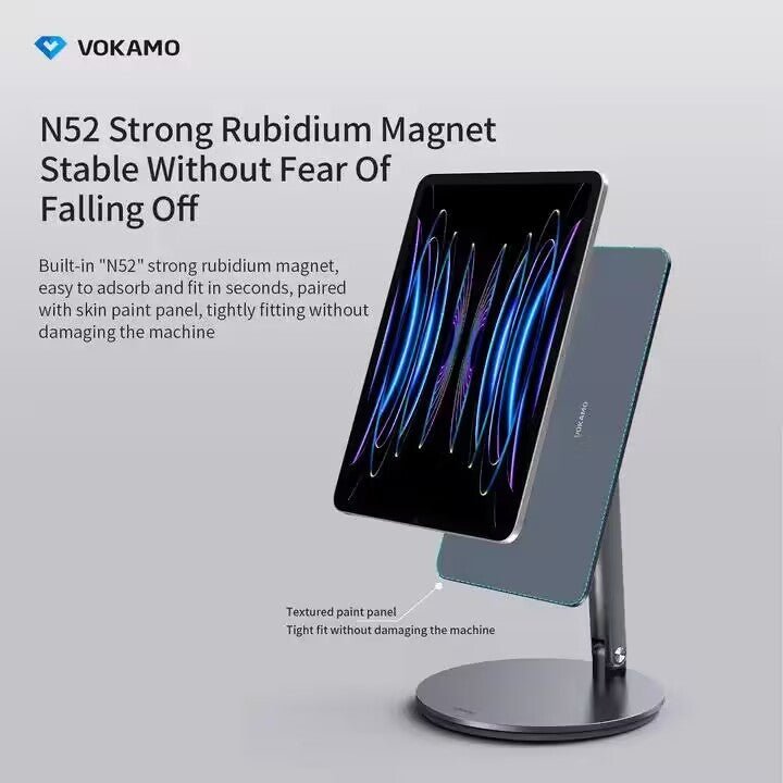 VOKAMO Magnetic iPad Stand 360° Rotating Base Foldable Alloy Tablet Holder Designed For iPad Pro iPad Air - VOKAMO