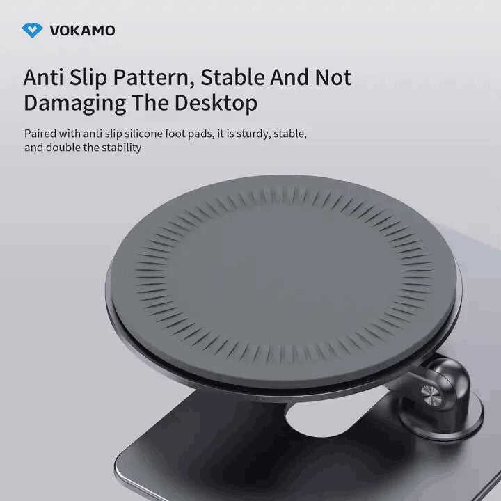 VOKAMO Magnetic iPad Stand 360° Rotating Base Foldable Alloy Tablet Holder Designed For iPad Pro iPad Air - VOKAMO