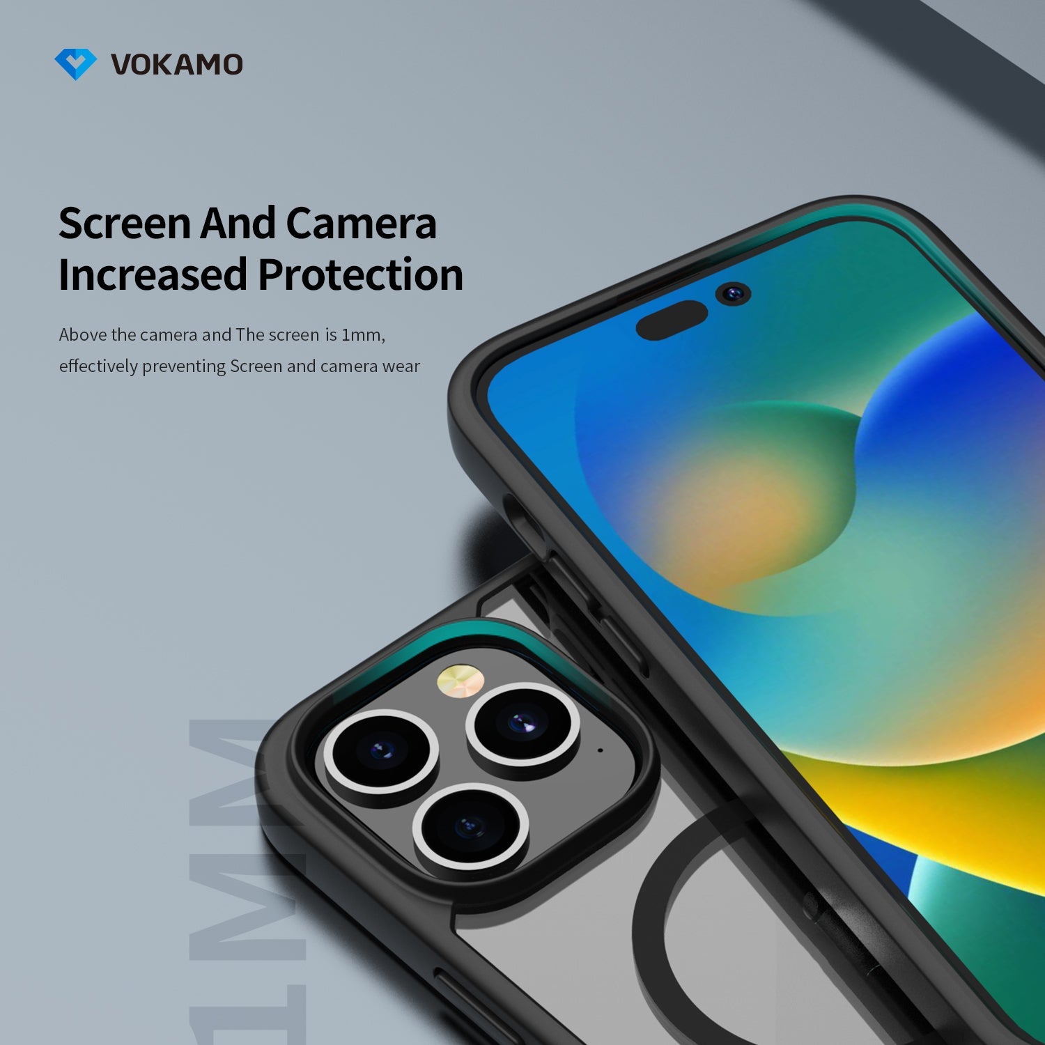VOKAMO Matte Clear Magnetic Shockproof Case for iPhone 14 Pro Max/14 Pro/14/14 Plus Case with MagSafe - VOKAMO