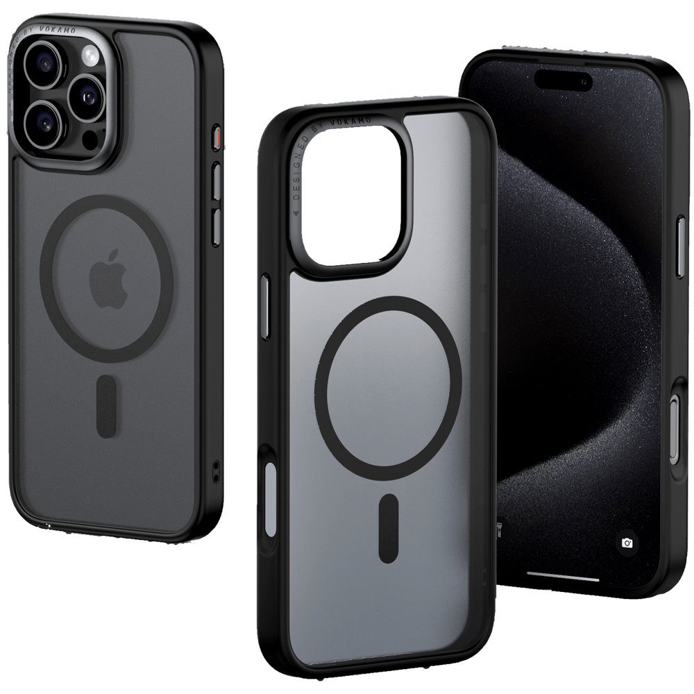 VOKAMO Matte MagSafe Case for iPhone 16 Pro Max Case with Metal Camera Ring Hybrid Magnetic Case - VOKAMO