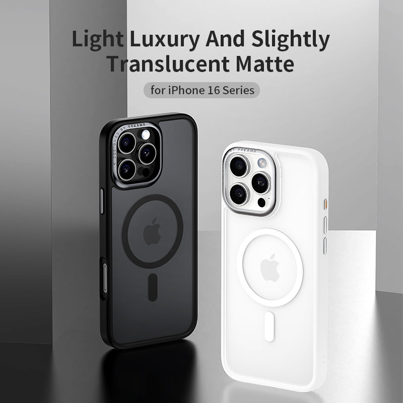 VOKAMO Matte MagSafe Case for iPhone 16 Pro Max Case with Metal Camera Ring Hybrid Magnetic Case - VOKAMO