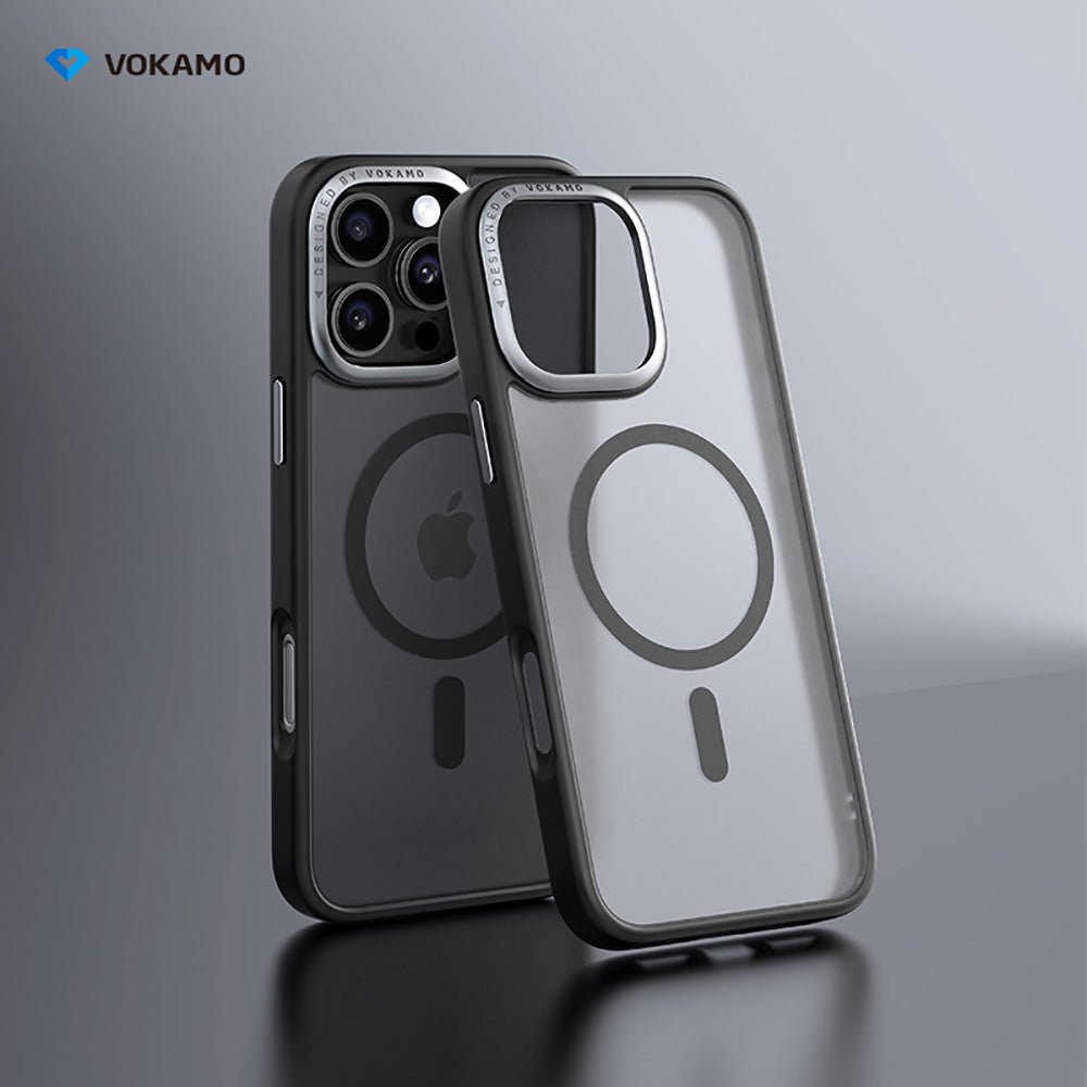 VOKAMO Matte MagSafe Case for iPhone 16 Pro Max Case with Metal Camera Ring Hybrid Magnetic Case - VOKAMO