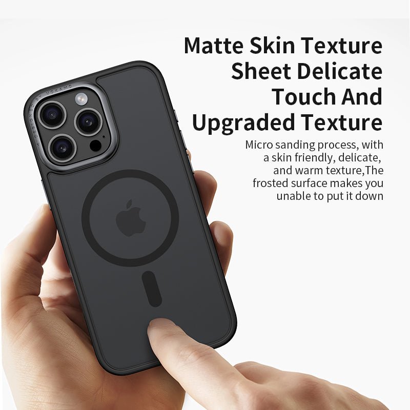 VOKAMO Matte MagSafe Case for iPhone 16 Pro Max Case with Metal Camera Ring Hybrid Magnetic Case - VOKAMO