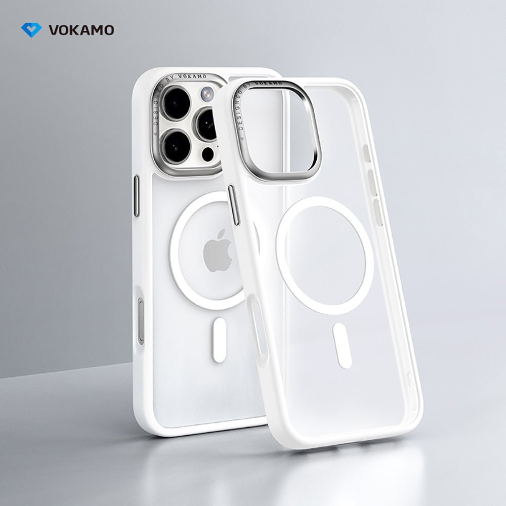 VOKAMO Matte MagSafe Case for iPhone 16 Pro Max Case with Metal Camera Ring Hybrid Magnetic Case - VOKAMO
