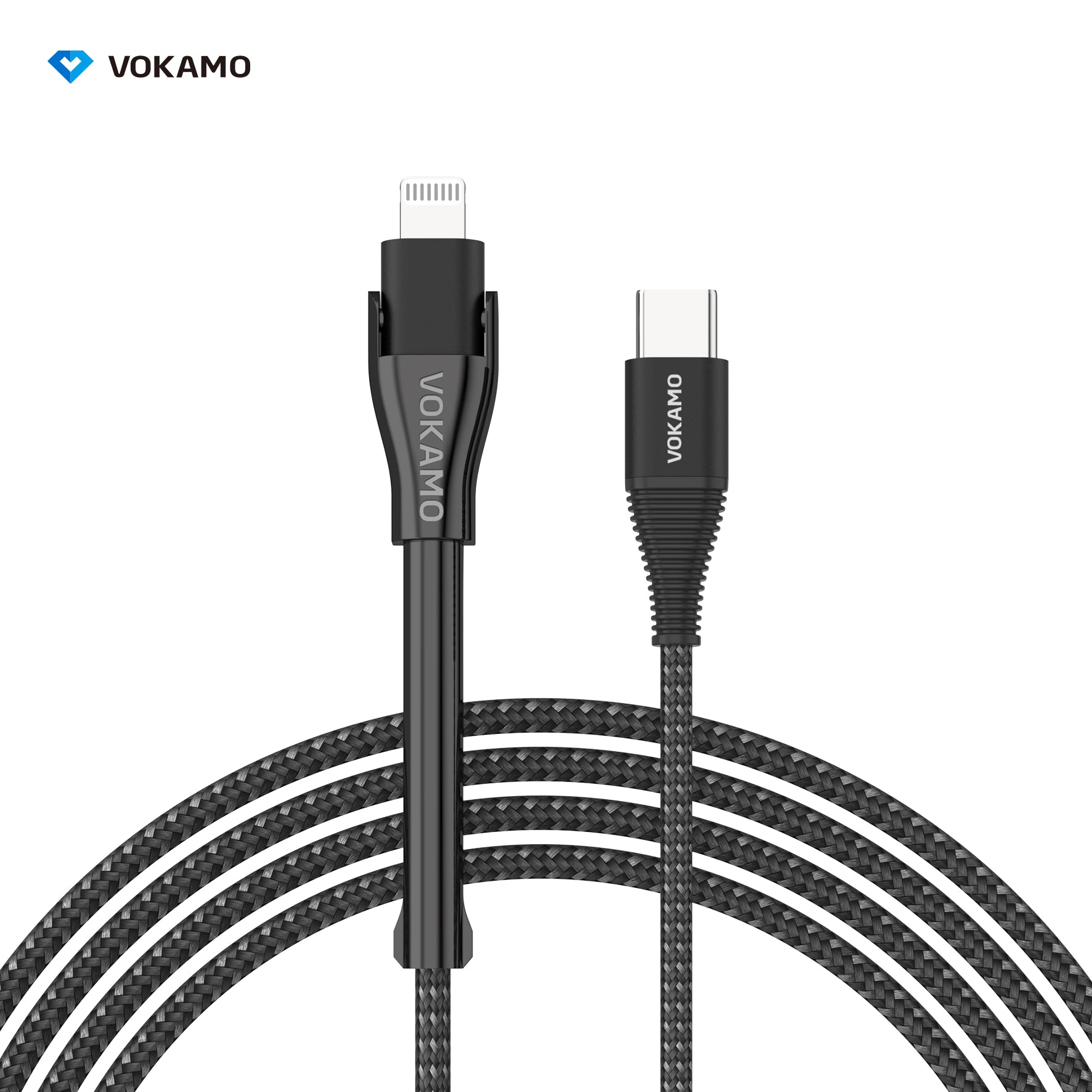 VOKAMO [MFI Certified]USB - C to Lightning Cable with Phone Holder Design 1.2m - VOKAMO