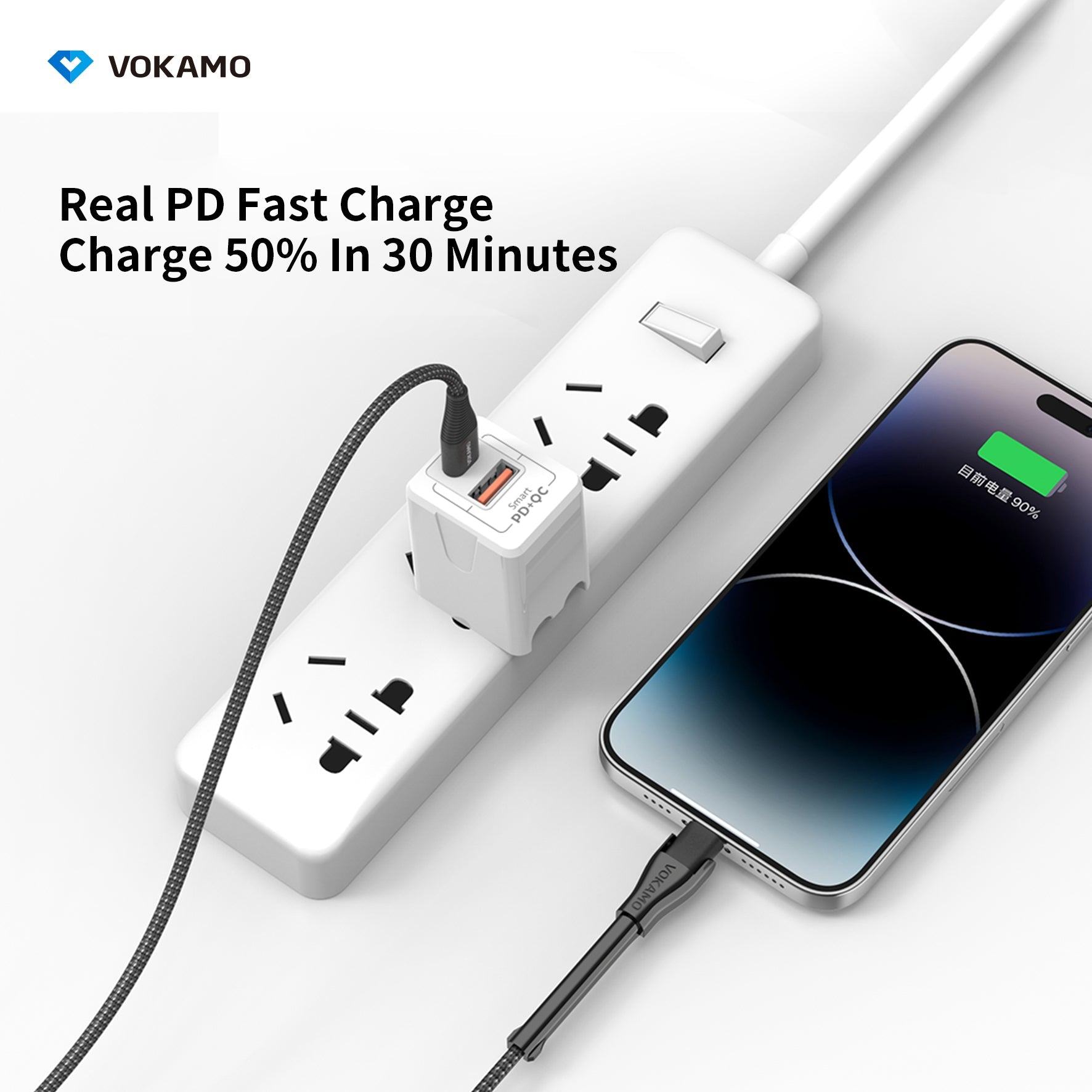 VOKAMO [MFI Certified]USB - C to Lightning Cable with Phone Holder Design 1.2m - VOKAMO