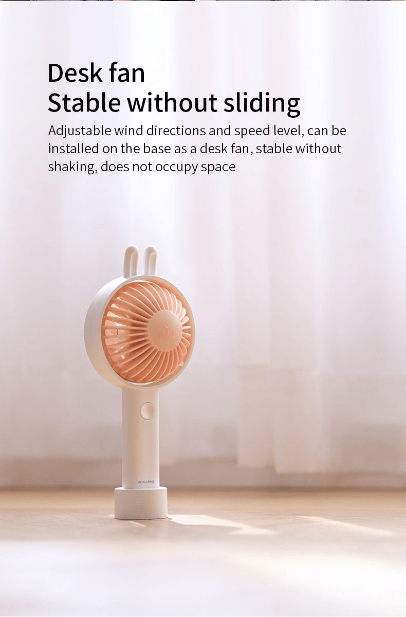Vokamo Portable Mini Hand Fan Cute Rabbit Handheld Air Fan - VOKAMO
