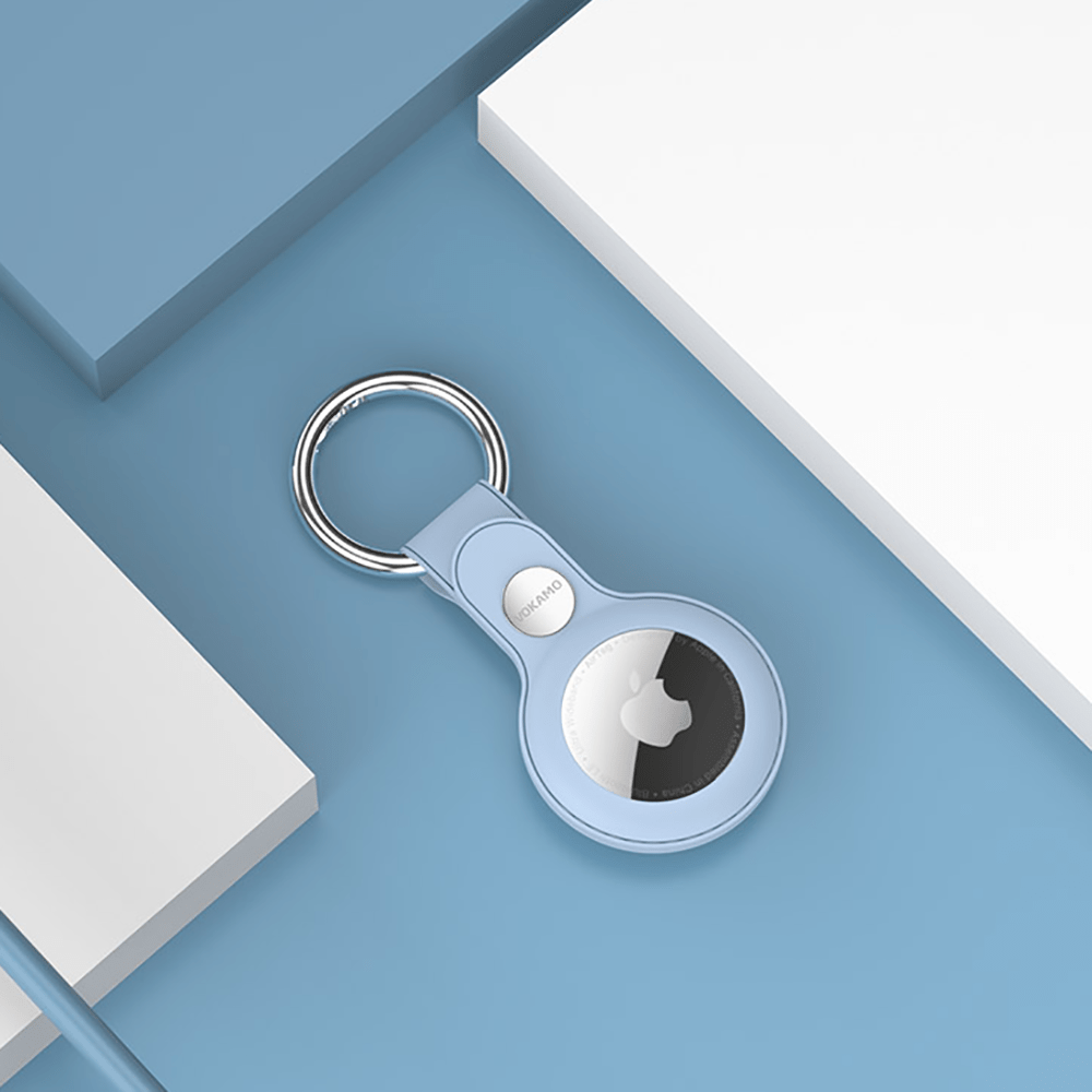 VOKAMO PU Leather Air Tag Holder for Apple Airtag, Protective Air Tag Accessories - VOKAMO