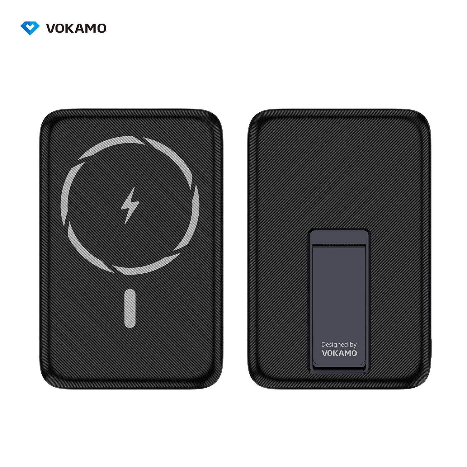 VOKAMO Wireless Power Bank 1000mAh Magnetic Portable Charger with Stand 20W USB C 15W Fast Charging External Battery Pack - VOKAMO