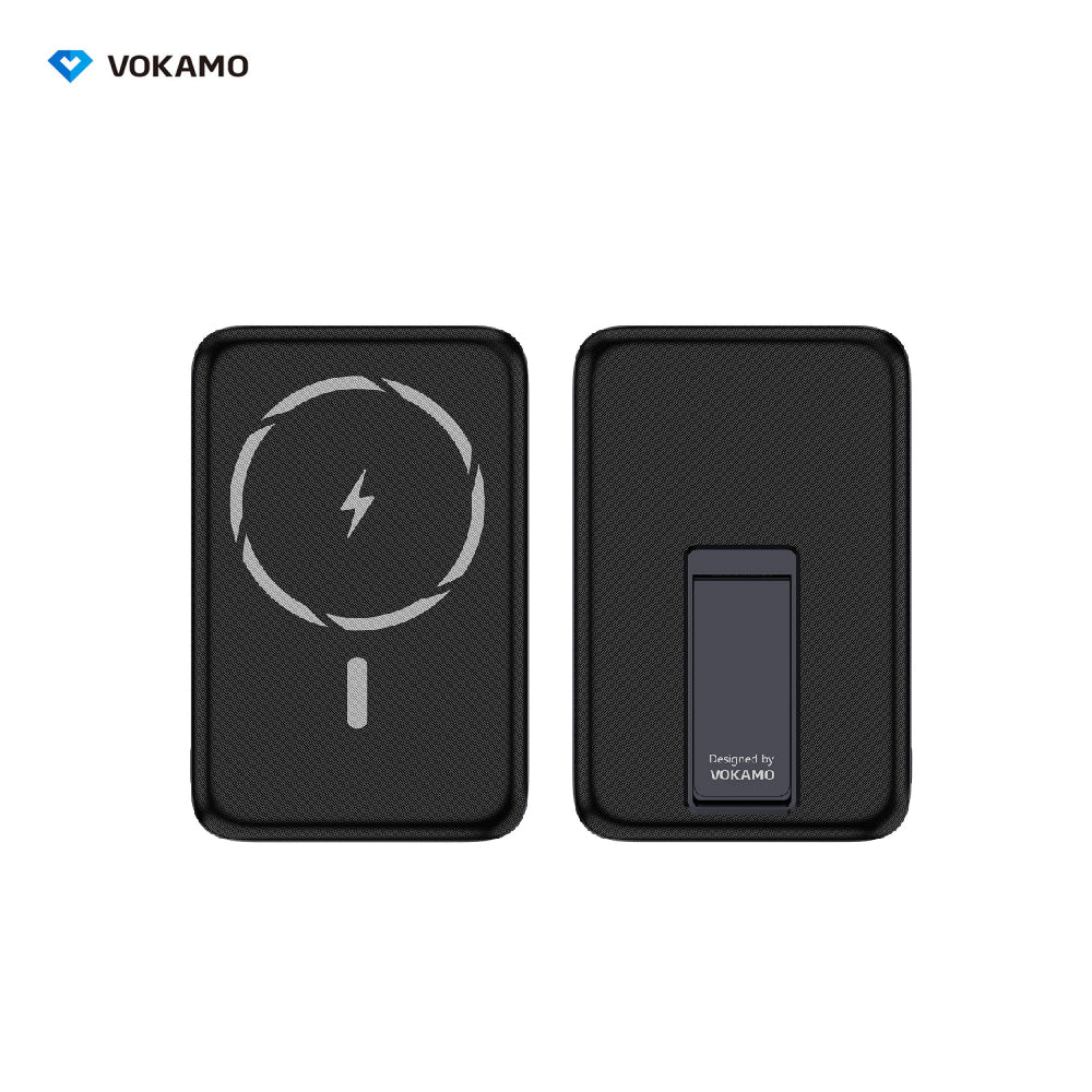 VOKAMO Wireless Power Bank 1000mAh Magnetic Portable Charger with Stand 20W USB C 15W Fast Charging External Battery Pack - VOKAMO