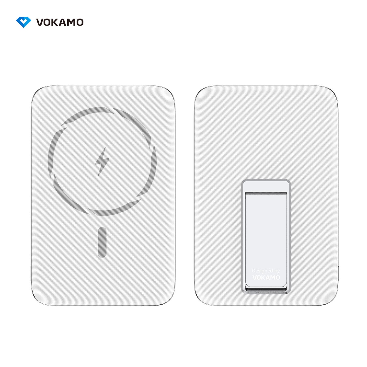 VOKAMO Wireless Power Bank 1000mAh Magnetic Portable Charger with Stand 20W USB C 15W Fast Charging External Battery Pack - VOKAMO
