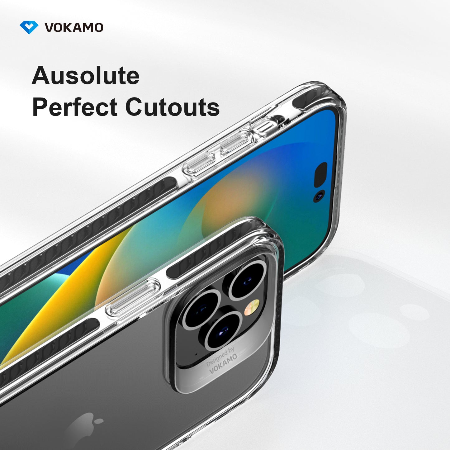 VOKAMO Shockproof Phone Cases, Drop Tested Clear Case for iPhone 14 Pro Max/14 Pro/iPhone 14/14 Plus