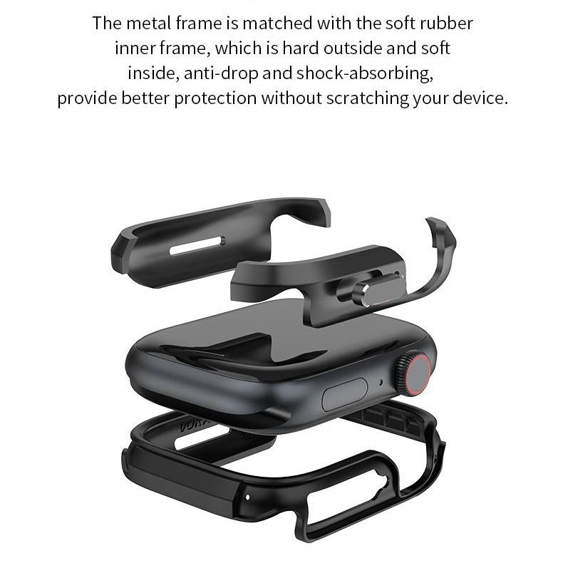 VOKAMO Aluminum Bumper Case for Appe Watch Series 40/44 mm[No Screen Protector] - VOKAMO
