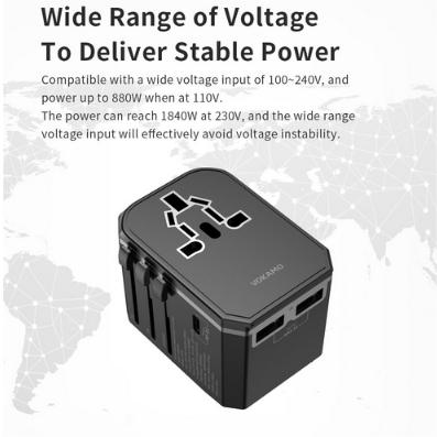 VOKAMO International Travel Adapter Worldwide All in One Universal Wall AC Power Plug Charger - VOKAMO