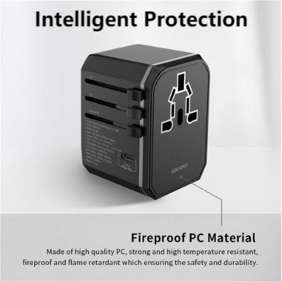VOKAMO International Travel Adapter Worldwide All in One Universal Wall AC Power Plug Charger - VOKAMO