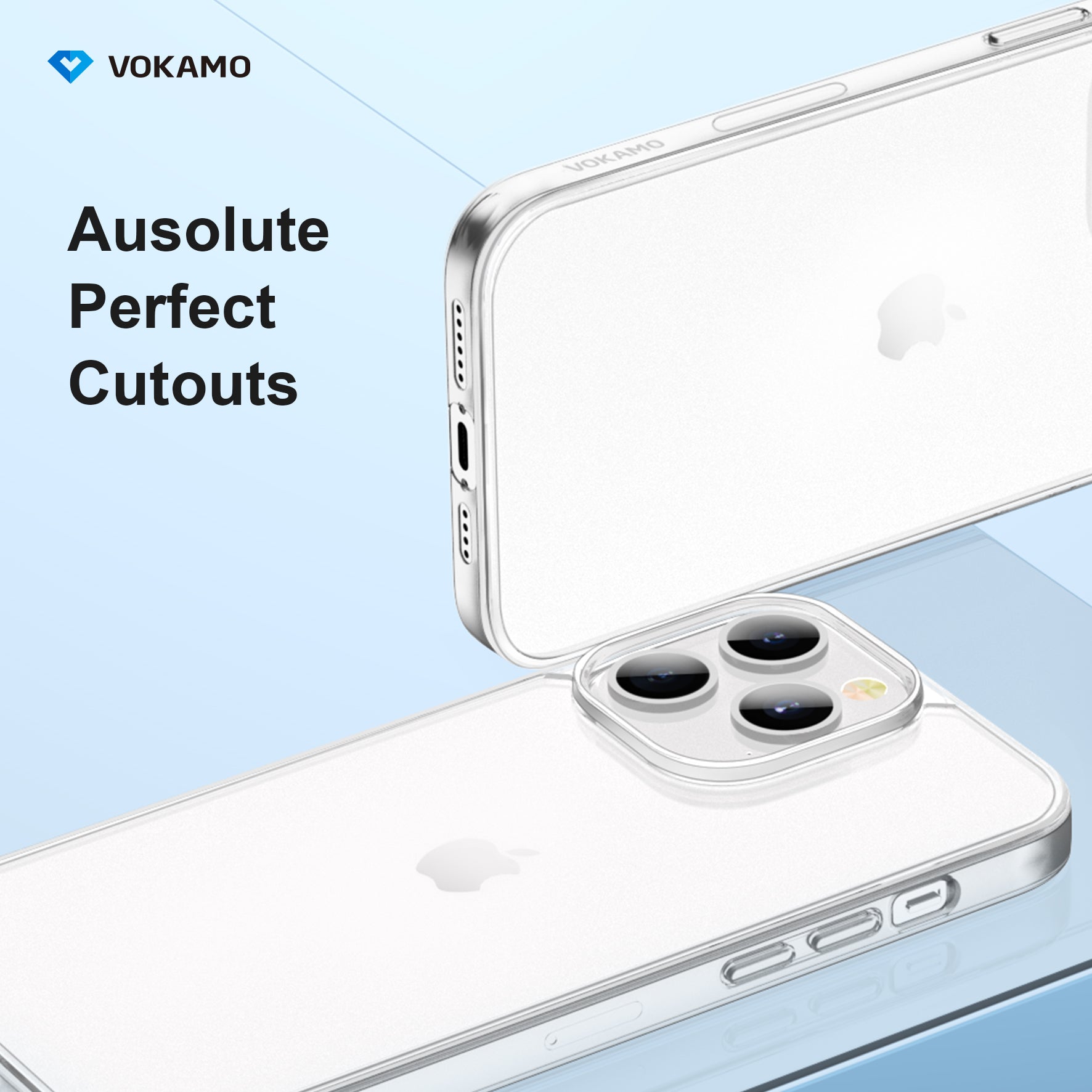 VOKAMO iPhone 14 Clear Case,Ultra Slim Transparent Cover for iPhone 14/14 Pro/14 Plus/14 Pro Max - VOKAMO