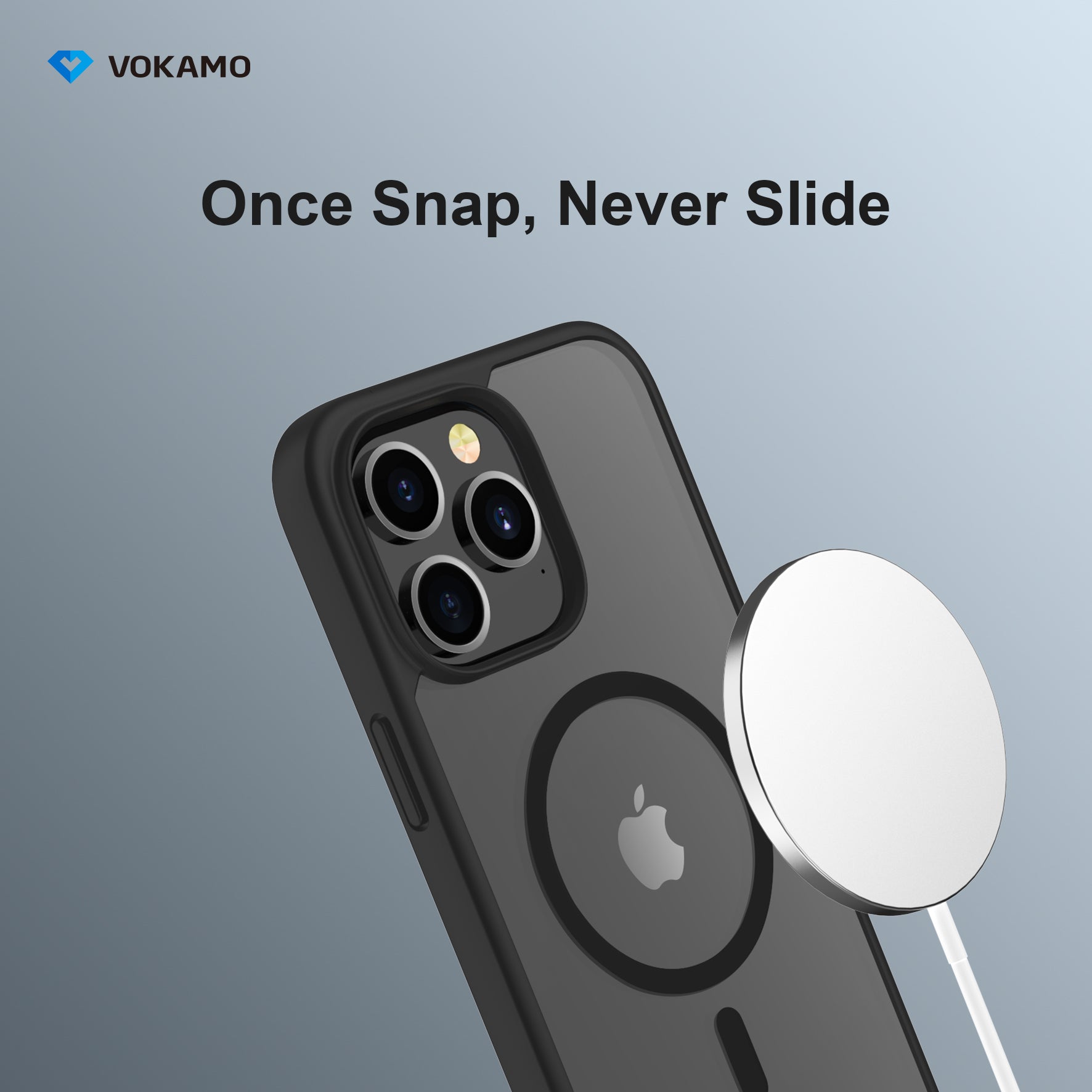 VOKAMO Matte Clear Magnetic Shockproof Case for iPhone 14 Pro Max/14 Pro/14/14 Plus Case with MagSafe - VOKAMO