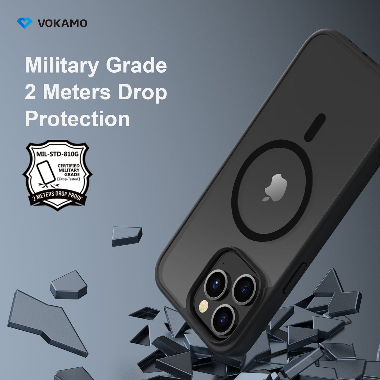 VOKAMO Matte Clear Magnetic Shockproof Case for iPhone 14 Pro Max/14 Pro/14/14 Plus Case with MagSafe - VOKAMO