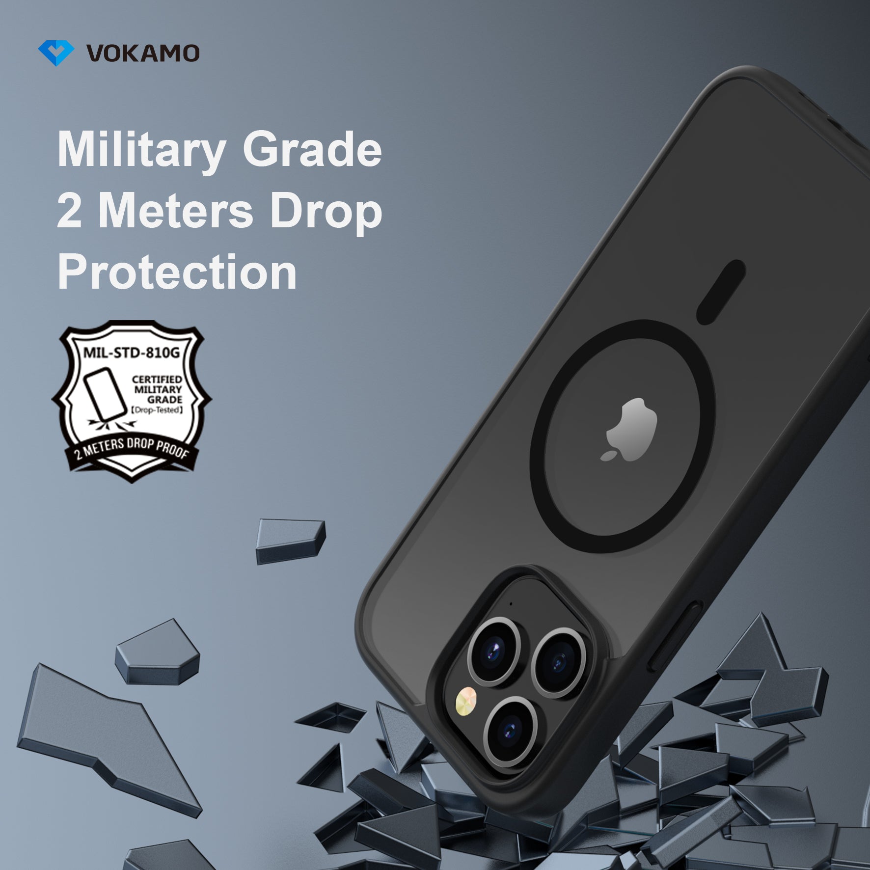 VOKAMO Matte Clear Magnetic Shockproof Case for iPhone 14 Pro Max/14 Pro/14/14 Plus Case with MagSafe - VOKAMO