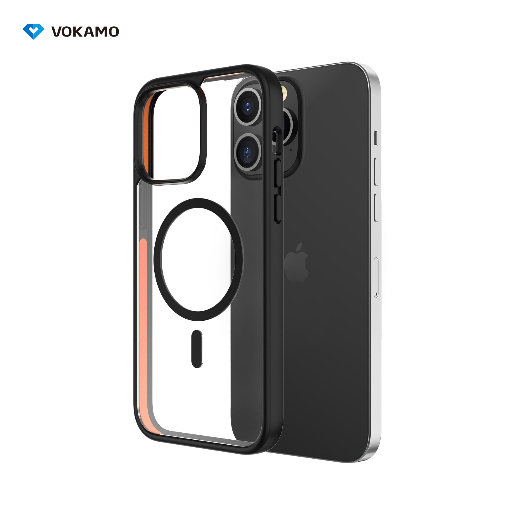 VOKAMO Matte Clear Magnetic Shockproof Case for iPhone 14 Pro Max/14 Pro/14/14 Plus Case with MagSafe - VOKAMO