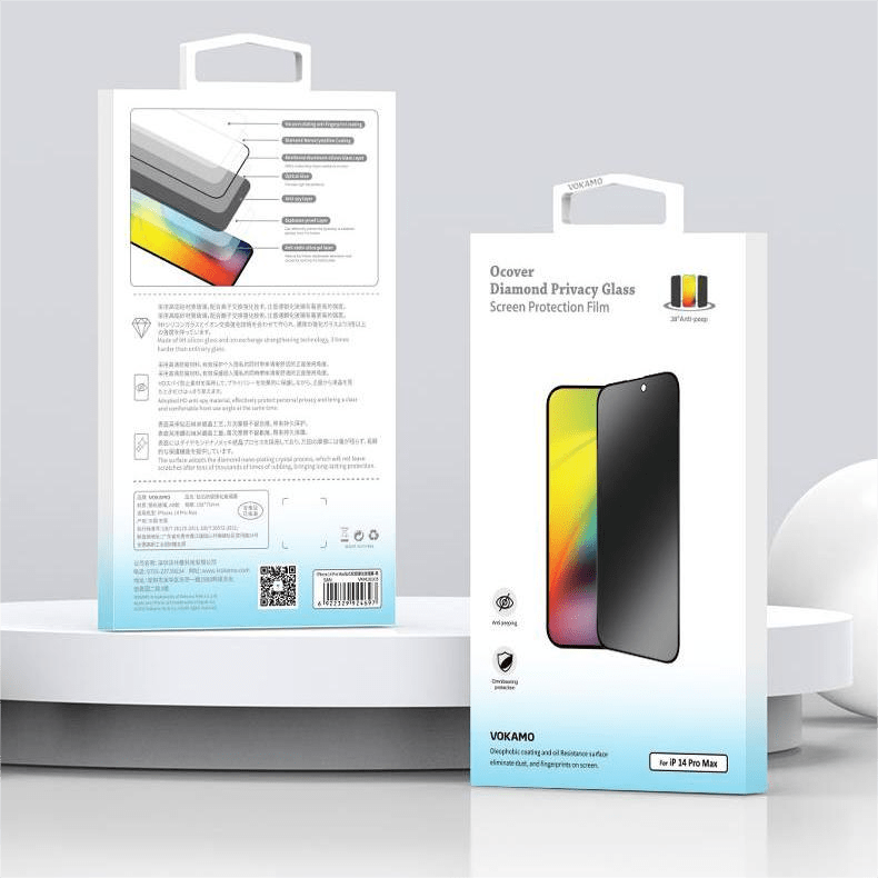 VOKAMO Privacy Screen Protector for iPhone 14 Pro Max/14 Plus/14 Pro/14 Privcy Guard Tempered Glass - VOKAMO