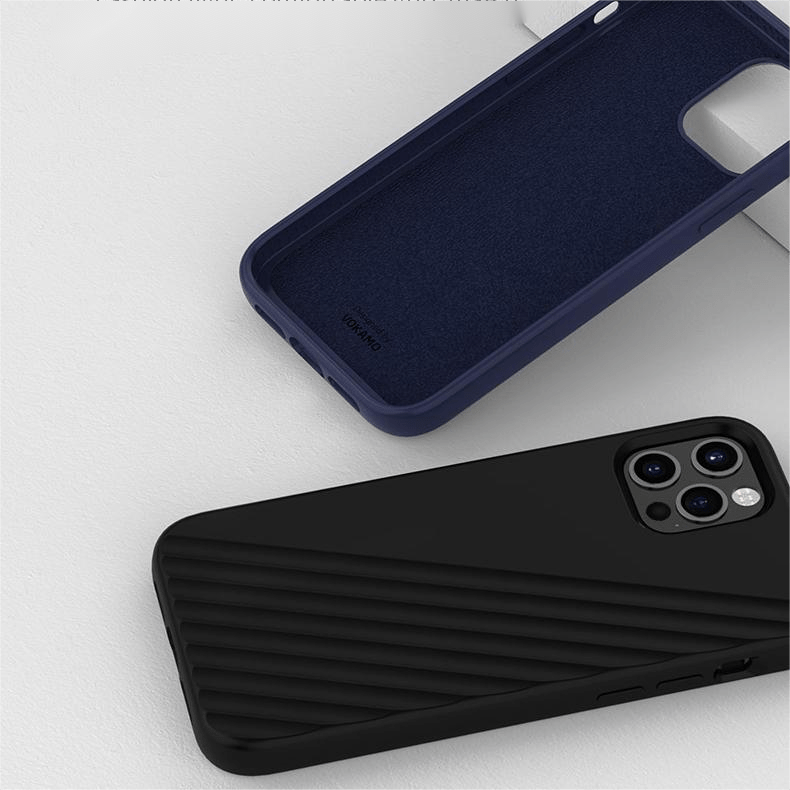 VOKAMO Shockproof Silicone Case For iPhone 12 Pro Max/12 Mini/12/12 Pro,Luxury Liquid Silicone Protective Cover Case - VOKAMO