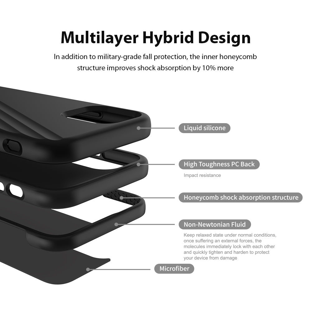 VOKAMO Shockproof Silicone Case For iPhone 12 Pro Max/12 Mini/12/12 Pro,Luxury Liquid Silicone Protective Cover Case - VOKAMO